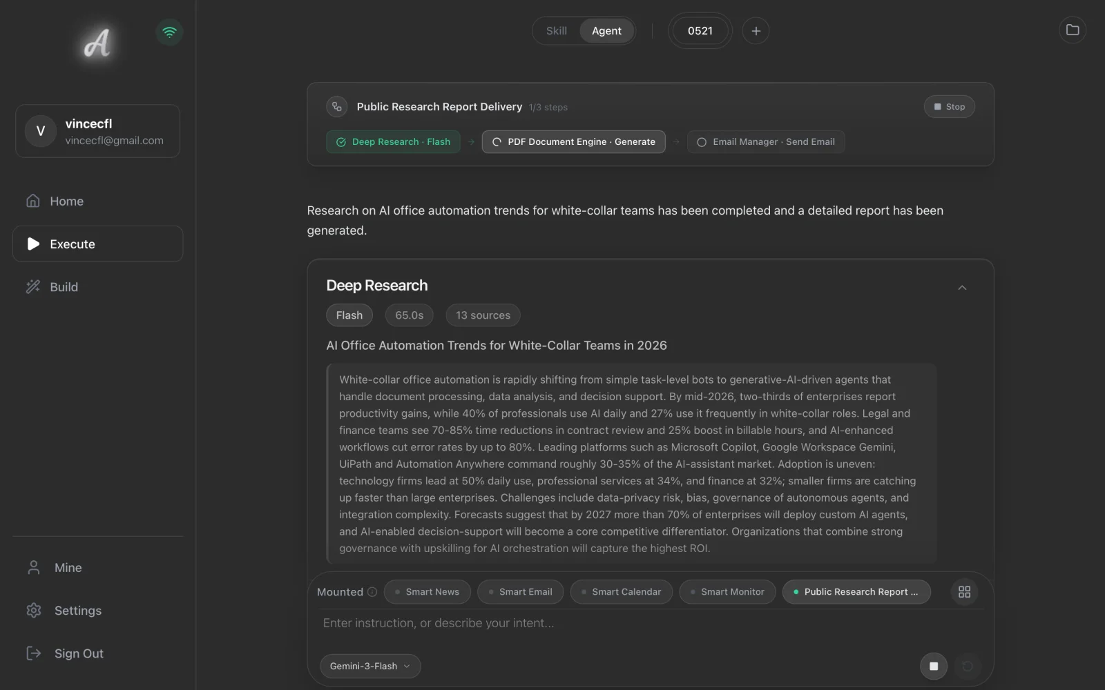 Research step result